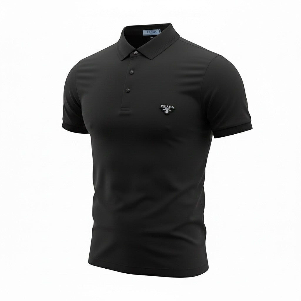 Prada Black Polo Shirt 🖤✨ Classic Logo Edition
