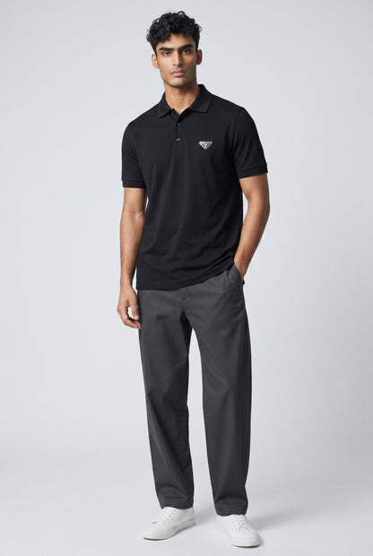 Prada Black Polo Shirt 🖤✨ Classic Logo Edition