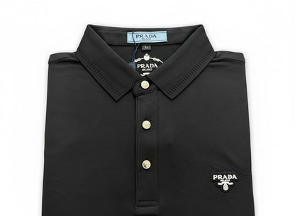Prada Black Polo Shirt 🖤✨ Classic Logo Edition