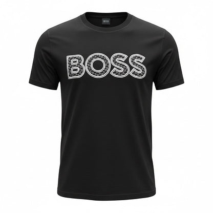 Boss Textured Logo T Shirt