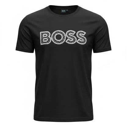 Boss Textured Logo T Shirt