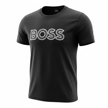 Boss Textured Logo T Shirt