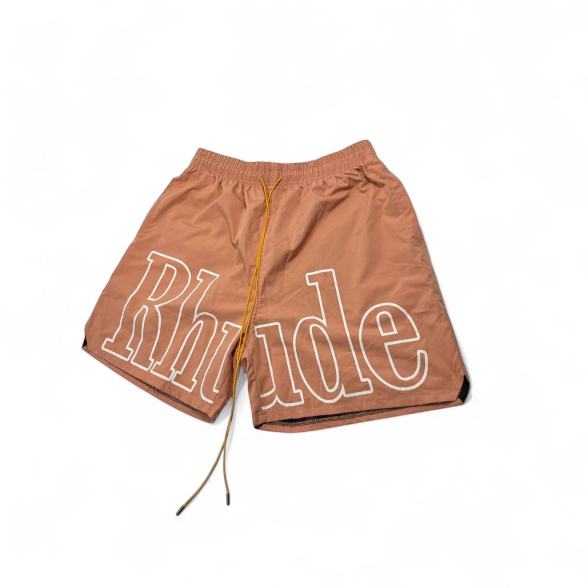 Rhude Brown Swim Shorts – Signature Oversized Logo