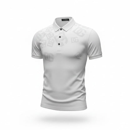 Dolce & Gabbana White Polo Shirt 🤍✨ Monogram Print Edition