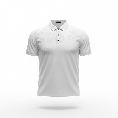 Dolce & Gabbana White Polo Shirt 🤍✨ Monogram Print Edition