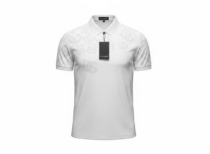 Dolce & Gabbana White Polo Shirt 🤍✨ Monogram Print Edition