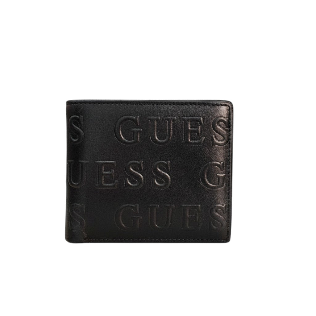 Sophisticated GUESS Wallet in Embossed Black Leather