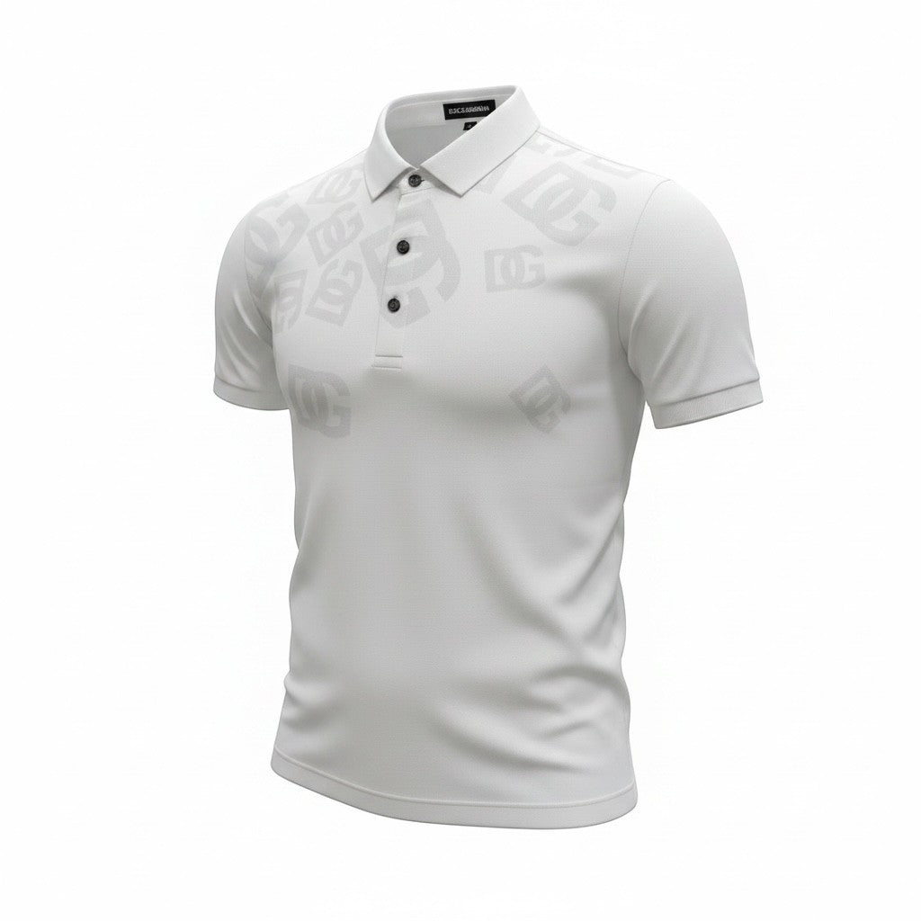 Dolce & Gabbana White Polo Shirt 🤍✨ Monogram Print Edition