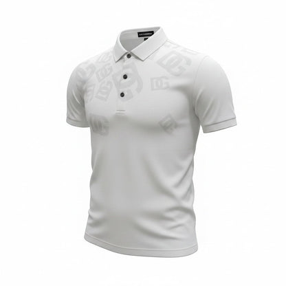 Dolce & Gabbana White Polo Shirt 🤍✨ Monogram Print Edition