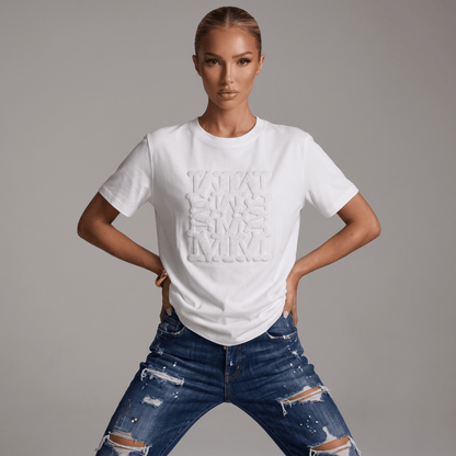 Max Mara Monogram Embossed White T-Shirt 🤍✨