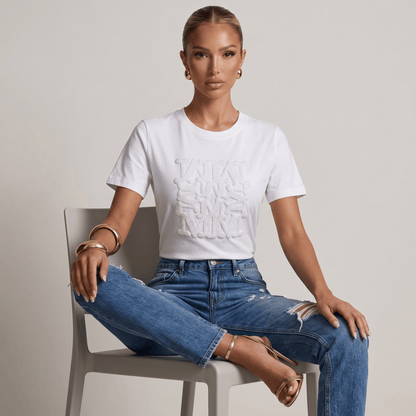 Max Mara Monogram Embossed White T-Shirt 🤍✨
