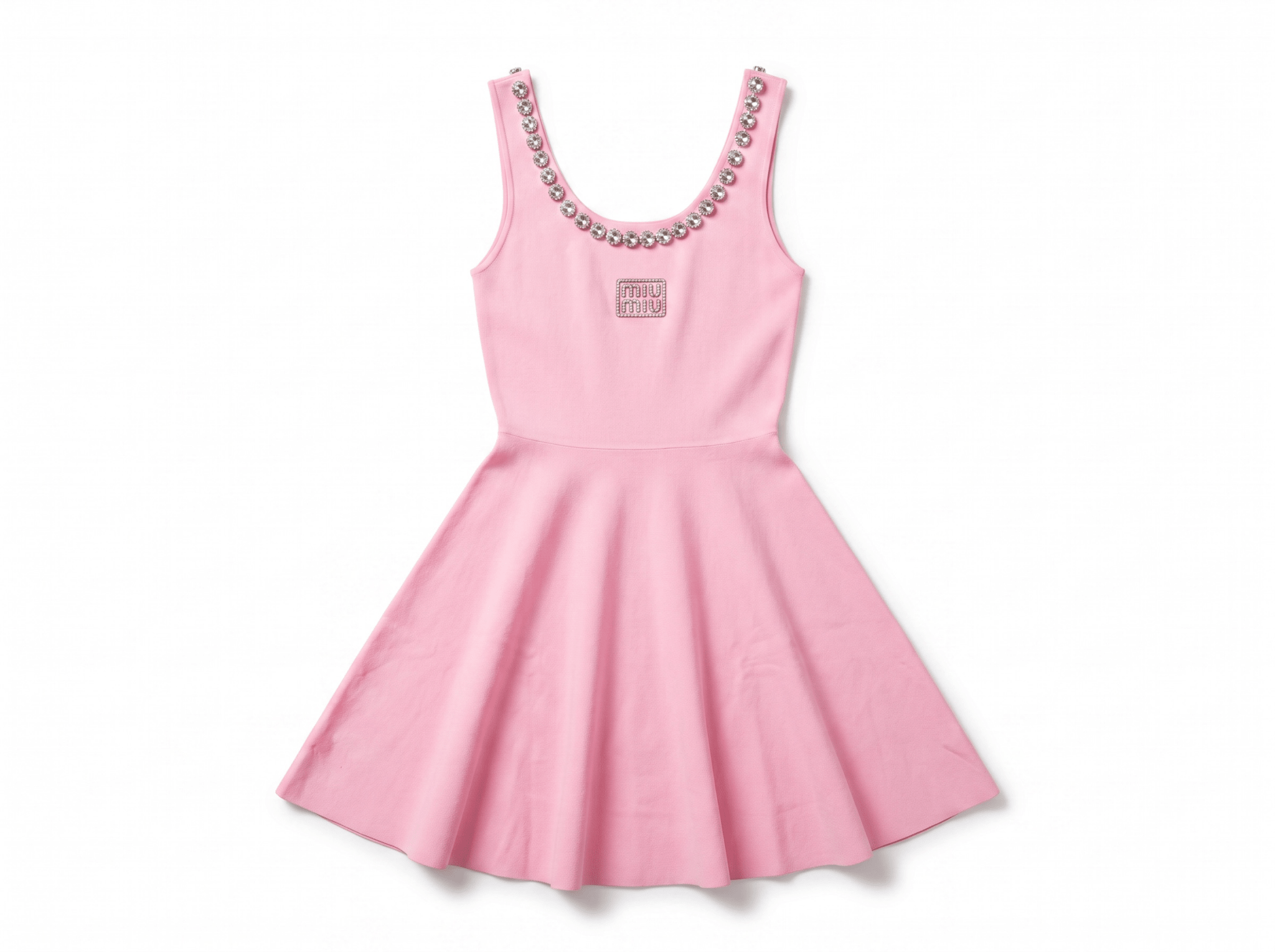 Miu Miu Crystal Embellished Pink Mini Dress 💎✨one size