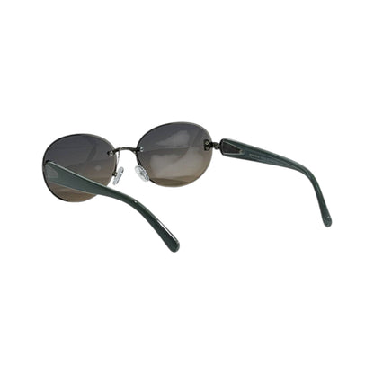Miu Miu Oval Sunglasses – Green & Silver Chic Luxury 🕶️💚✨
