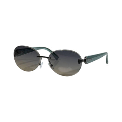 Miu Miu Oval Sunglasses – Green & Silver Chic Luxury 🕶️💚✨