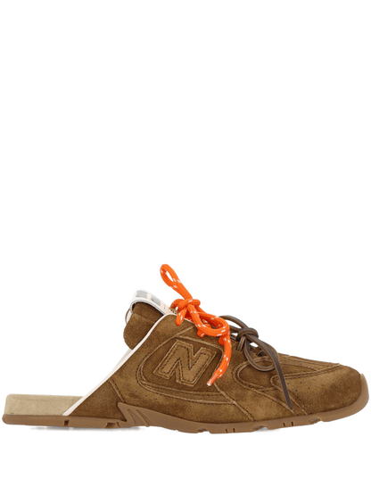 Miu Miu Suede Mule Slide Sneaker — Brown