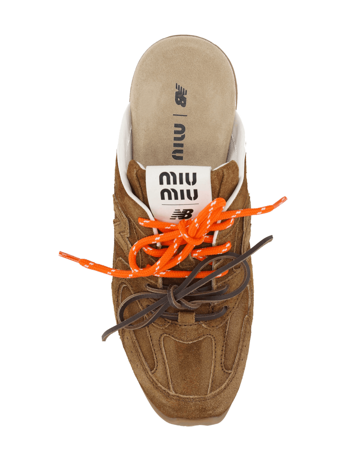 Miu Miu Suede Mule Slide Sneaker — Brown