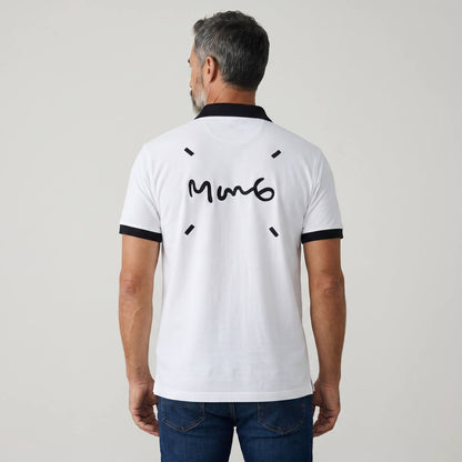 MM6 Maison Margiela Zip Polo Shirt – White & Black Edition 🤍🖤