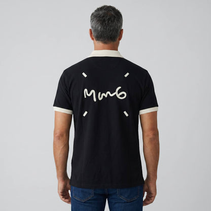 MM6 Maison Margiela Zip Polo T-Shirt – Black & White Edition 🖤✨