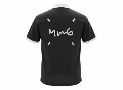 MM6 Maison Margiela Zip Polo T-Shirt – Black & White Edition 🖤✨