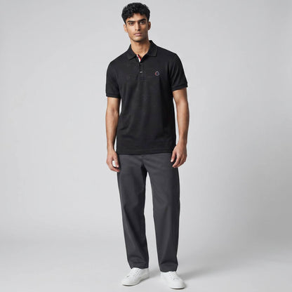 🖤 Moncler Style Black Polo – Tonal Logo Luxury Essential 👕🔥