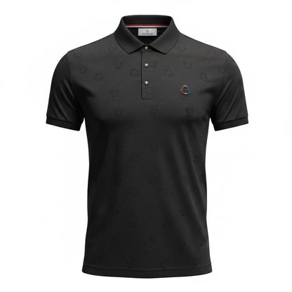 🖤 Moncler Style Black Polo – Tonal Logo Luxury Essential 👕🔥