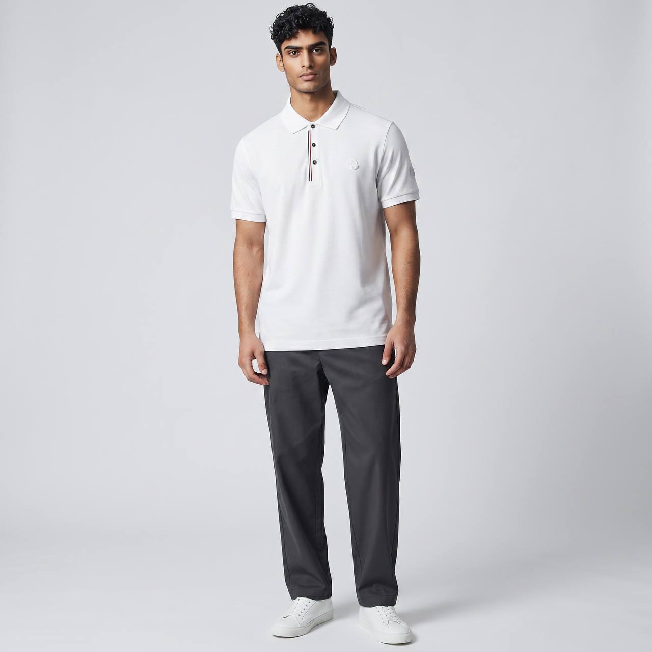 🤍 Moncler Style White Polo – Clean Minimal Luxury 👕🔥