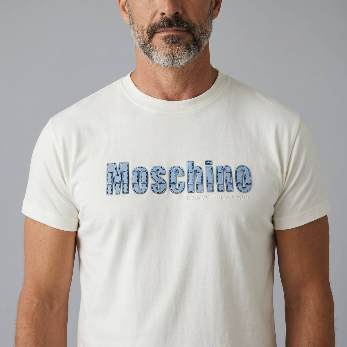 Moschino Minimal Logo T-Shirt – White & Blue Luxury Edition 🤍💙