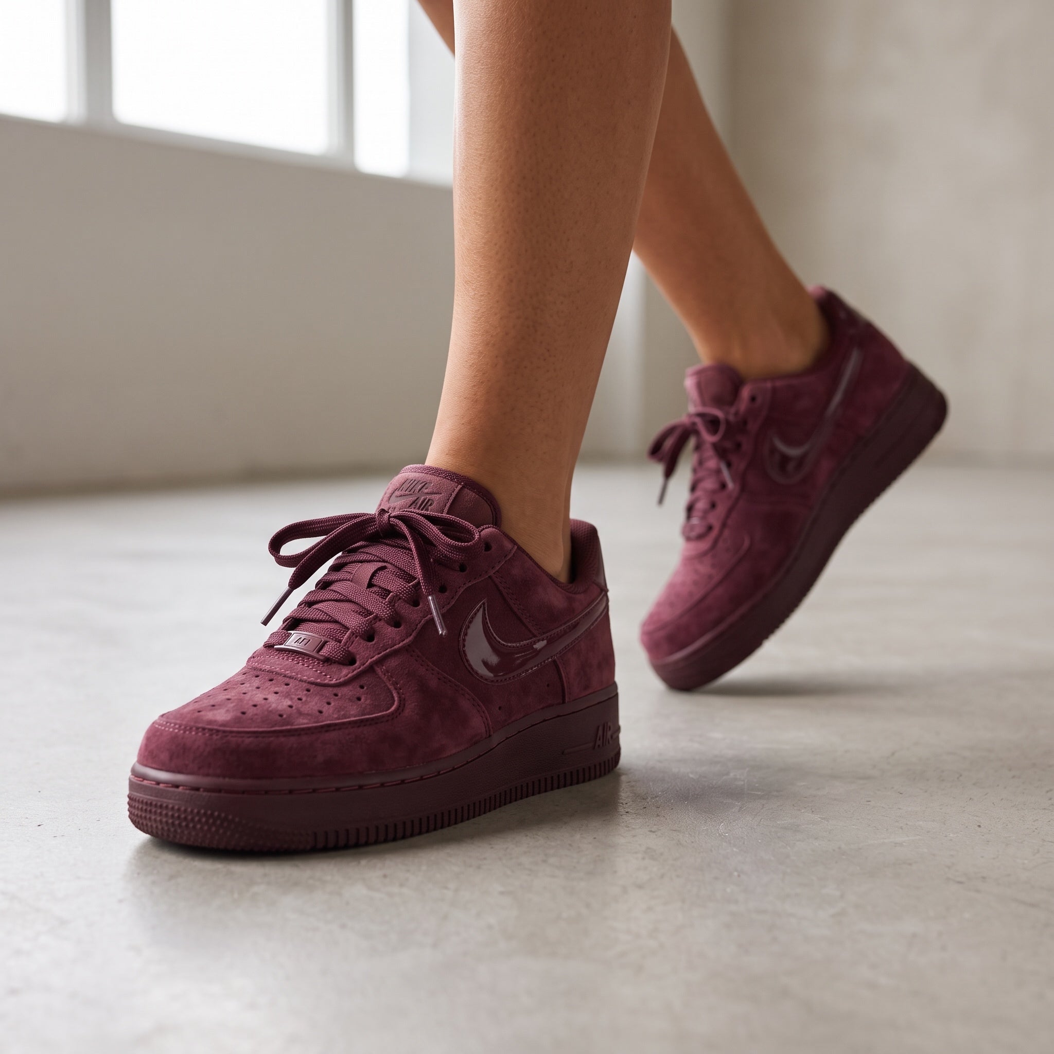 Nike Air Force 1 Low – Maroon Suede 🍷👟