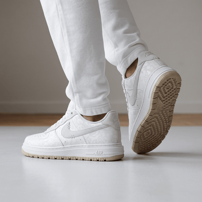 Nike Air Force 1 Triple White Monogram 🤍👟✨