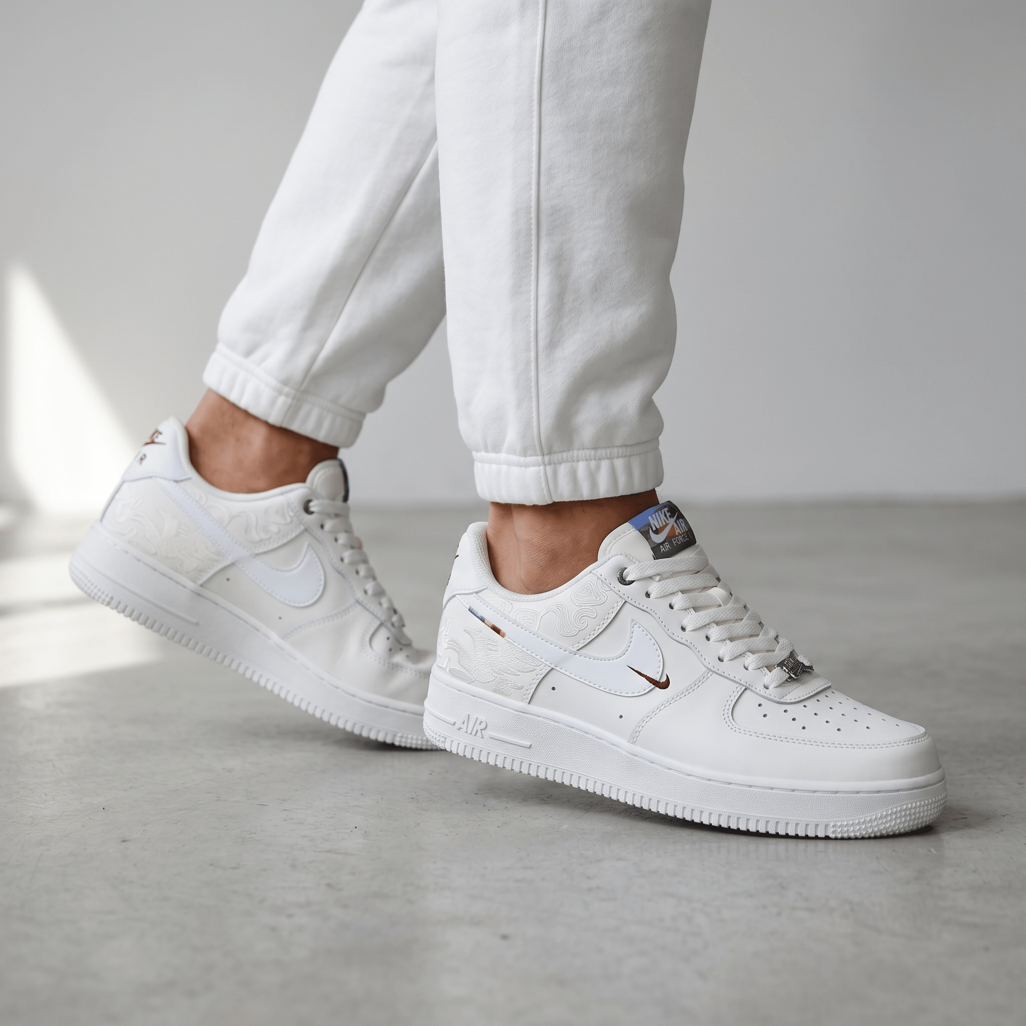Nike Air Force 1 White Embroidered Monogram 🤍👟✨