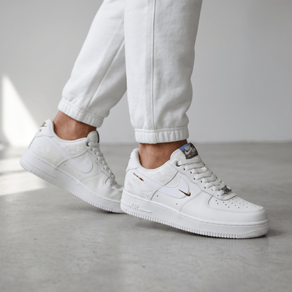 Nike Air Force 1 White Embroidered Monogram 🤍👟✨