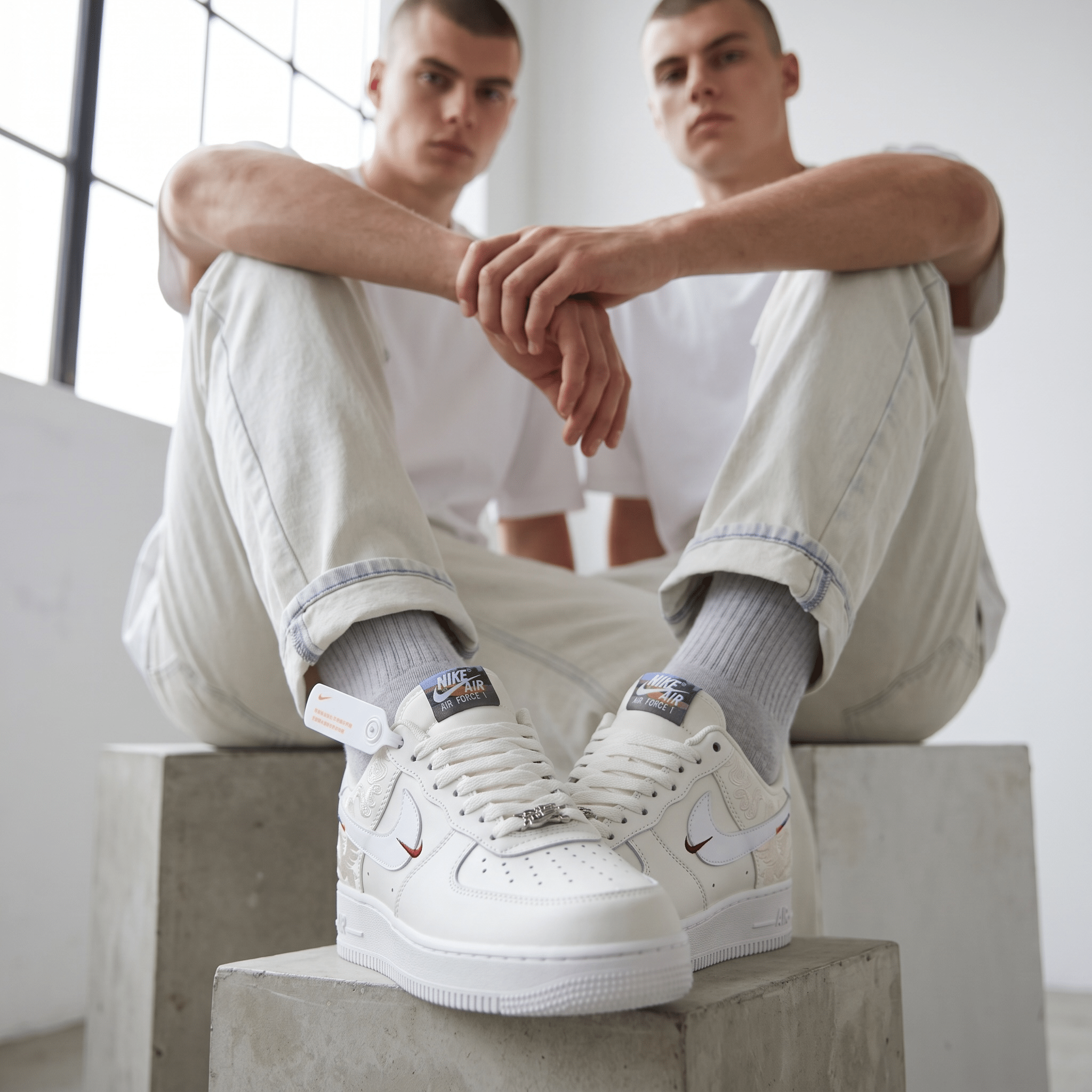 Nike Air Force 1 White Embroidered Monogram 🤍👟✨