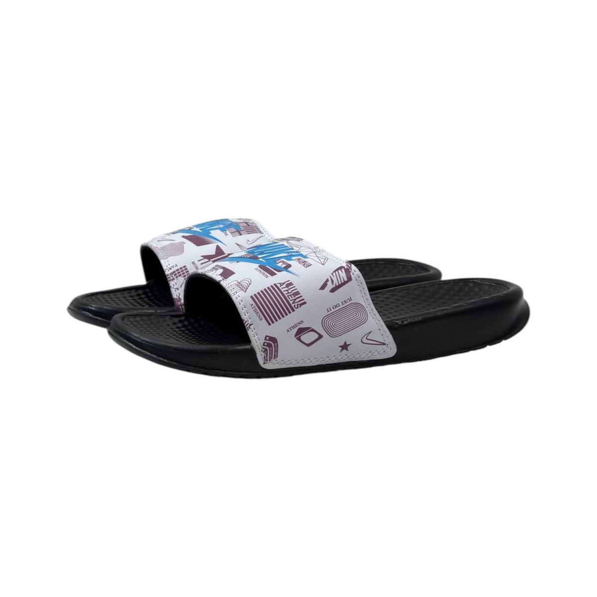 🏙️ Nike Benassi City Edition Slides – White Graphic Print