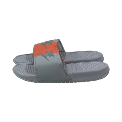 🩶🧡 Nike Benassi Dual Tone Slides – Grey & Orange Edition