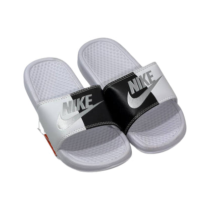 ⚫⚪ Nike Benassi Duo Slides – Black & White Edition