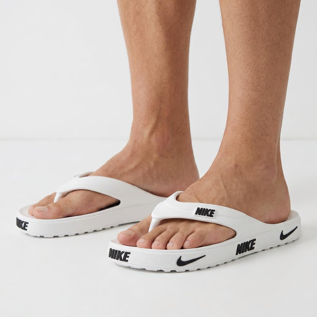 Nike Logo Flip Flop Comfort — White