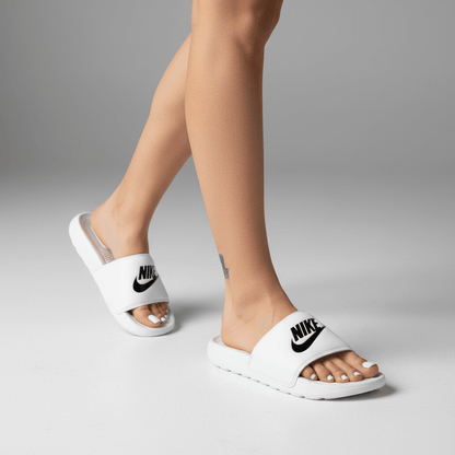 Nike Logo Slide — White & Black