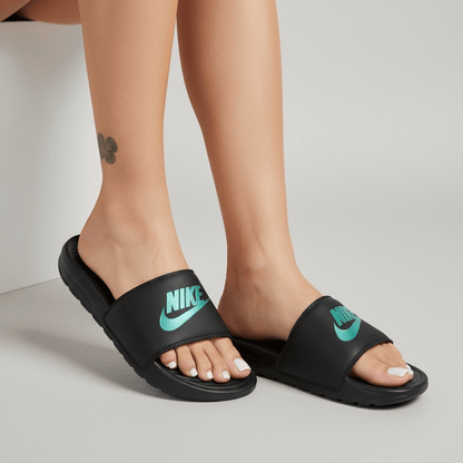 Nike Slide — Black & Teal