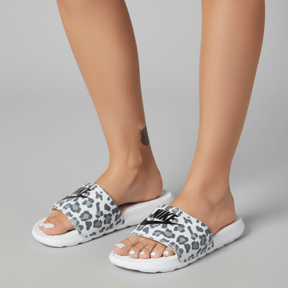 Nike Slides — Grey & Leopard
