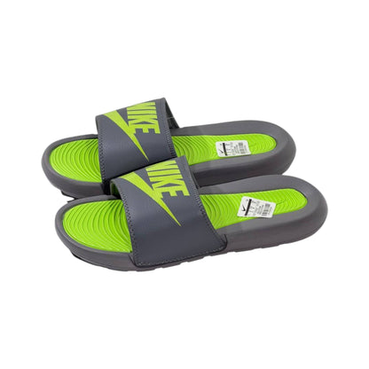 Nike Tech Volt Slides – Grey & Neon Green Edition ⚡💚