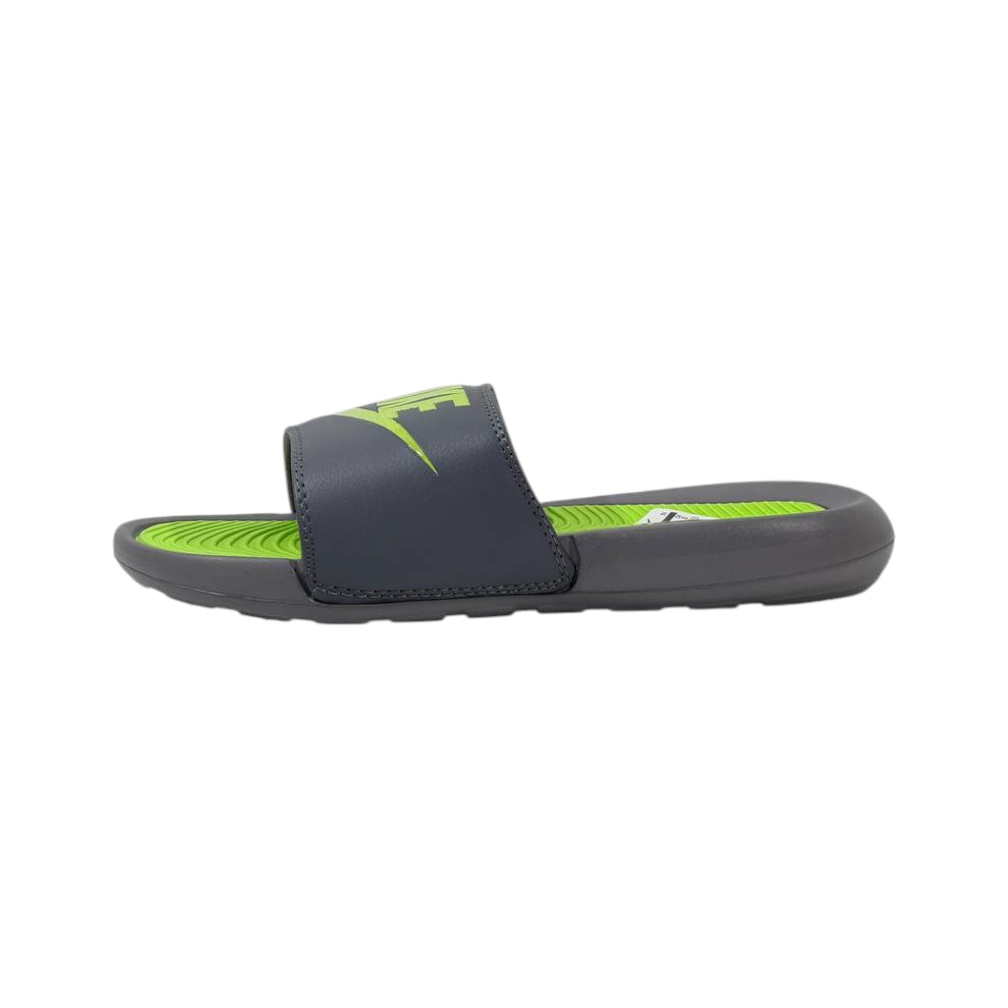 Nike Tech Volt Slides – Grey & Neon Green Edition ⚡💚
