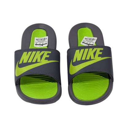 Nike Tech Volt Slides – Grey & Neon Green Edition ⚡💚