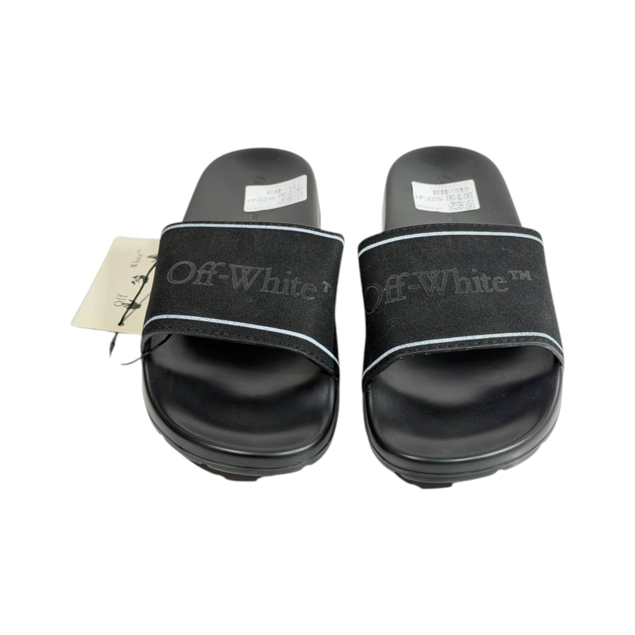 Off-White Black Logo Slides – Premium Streetwear Comfort Sandals 🖤👡