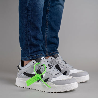 Off-White – Grey with Neon Tag 🟢👟