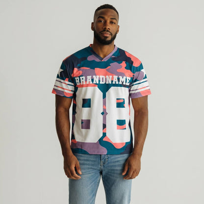 🌈 Pastel Camo 88 Oversized Football Jersey – Modern Streetwear Sports Edition ⚡