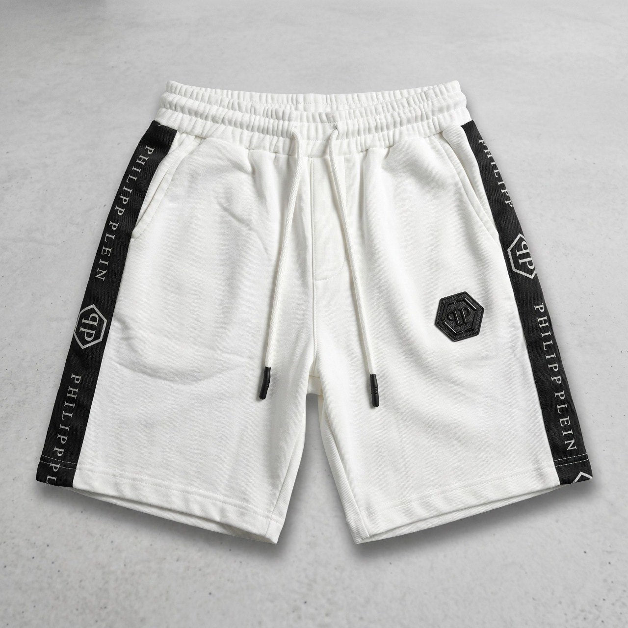 🤍 Philipp Plein Signature Tape Shorts – Luxury Summer Edition