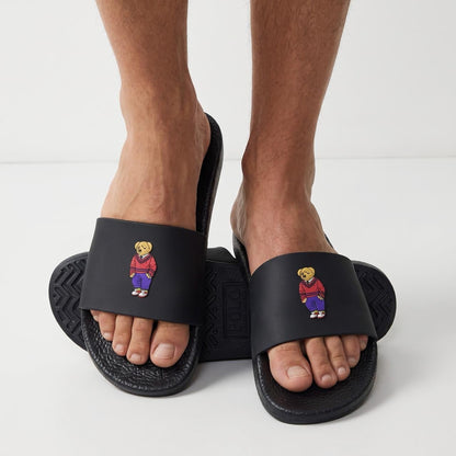 Polo Ralph Lauren Bear Pool Slides — Black