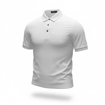 Prada Black Polo Shirt 🖤⚡ Embossed Logo Edition