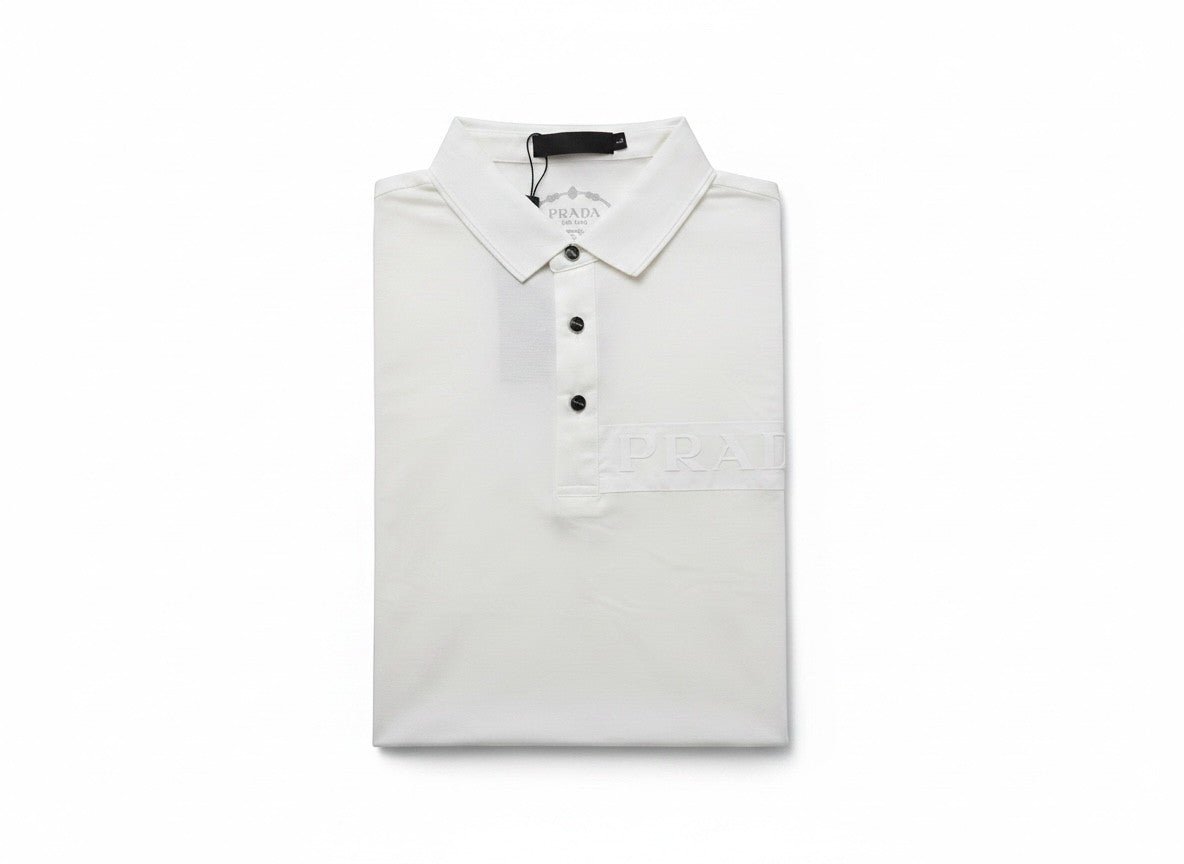 Prada Black Polo Shirt 🖤⚡ Embossed Logo Edition