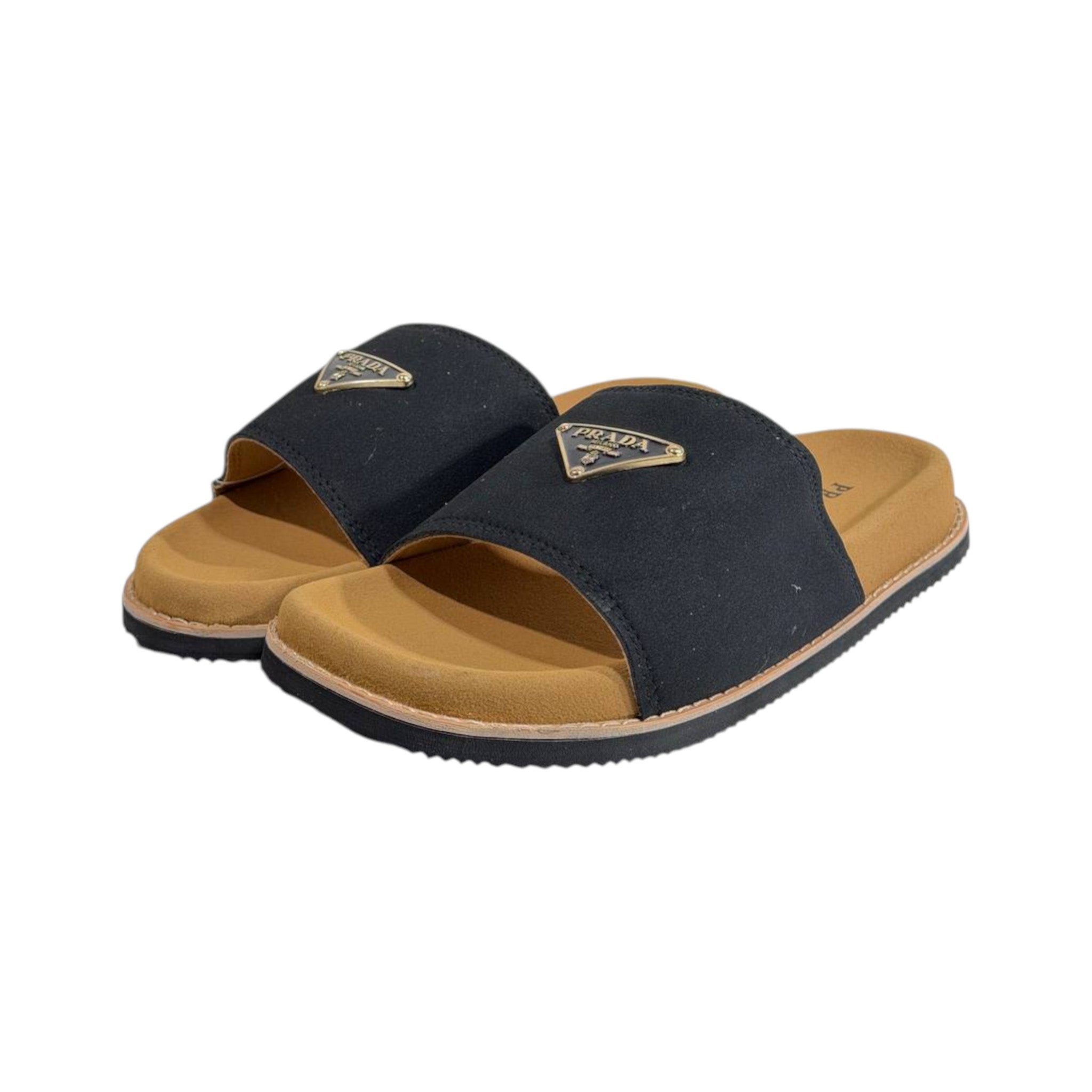 Prada Black Signature Slides – Timeless Comfort Luxury Sandals 🖤✨